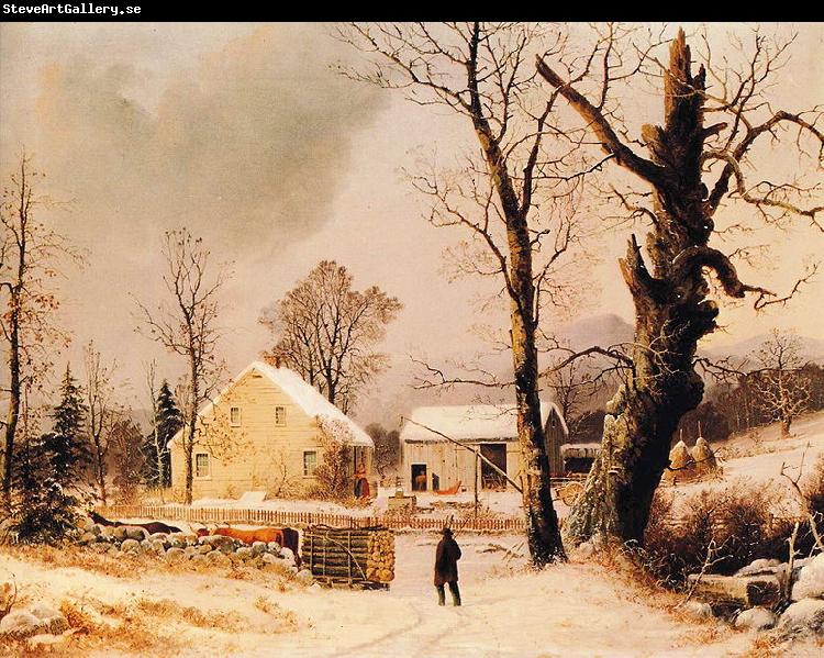 George Henry Durrie Winter Scene in New England